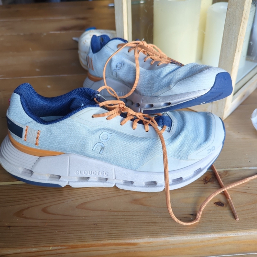 On Running Cloudtec Sneakers in Light Blue and Orange